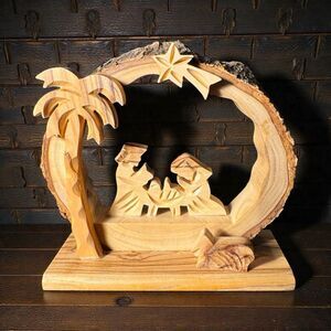 Olive Wood Nativity Scene From the Holy Land Hand Carved in Bethlehem Palestine